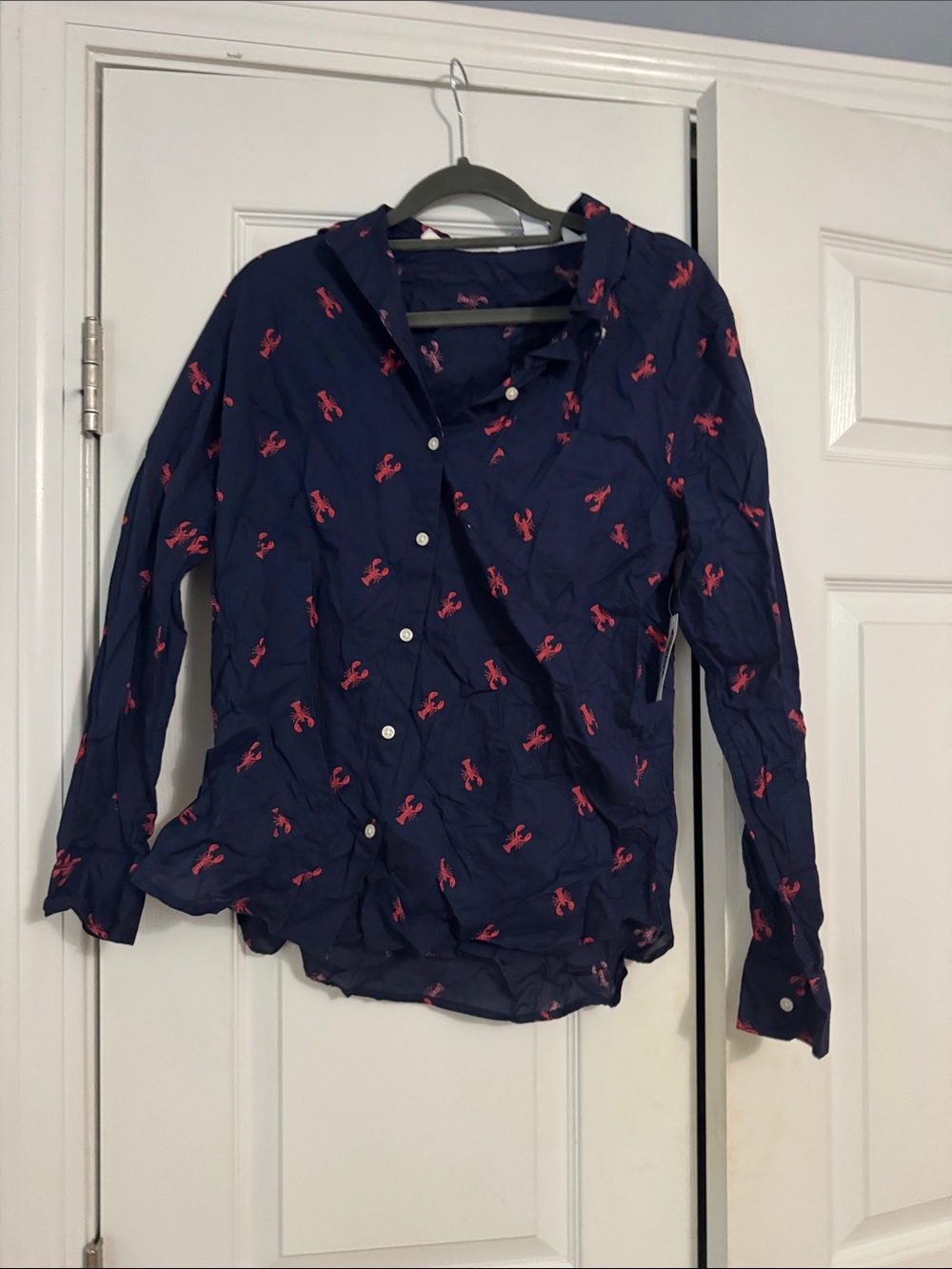 Old Navy Navy Shirt with Red Lobster Motif
